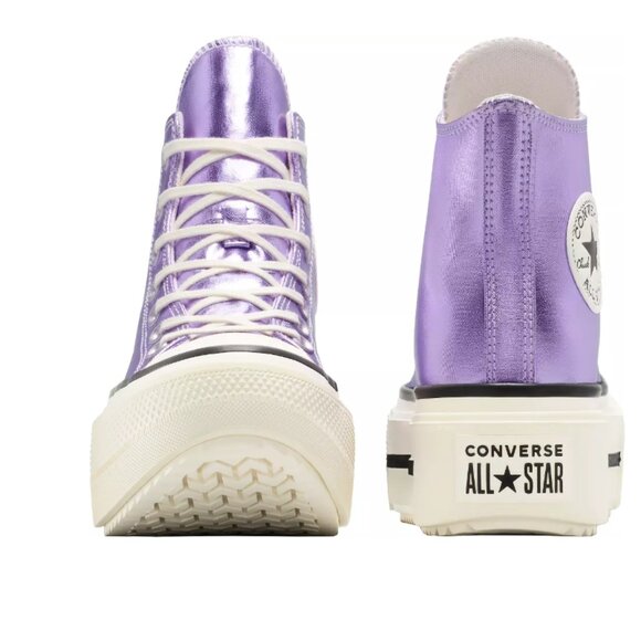 Converse Chuck Taylor Metallic Double Stack Platform HighTop Women Sneaker Allsz - Picture 9 of 10